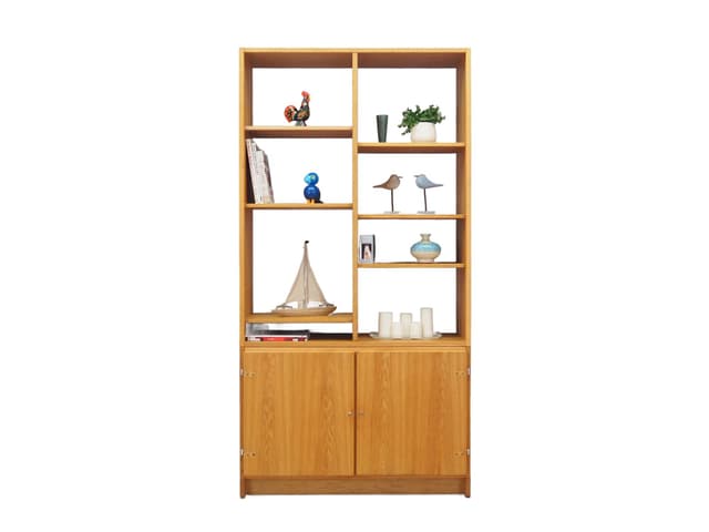 Bookcase, dark brown ash, Denmark, 1970s - DIMENSION