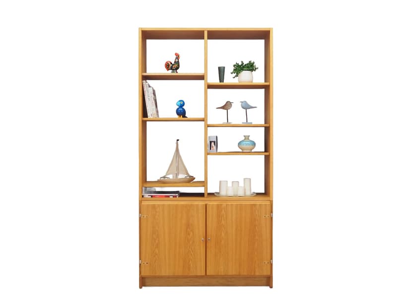 Biblioteczka, jesion brązowy ciemny, Dania, lata 70.