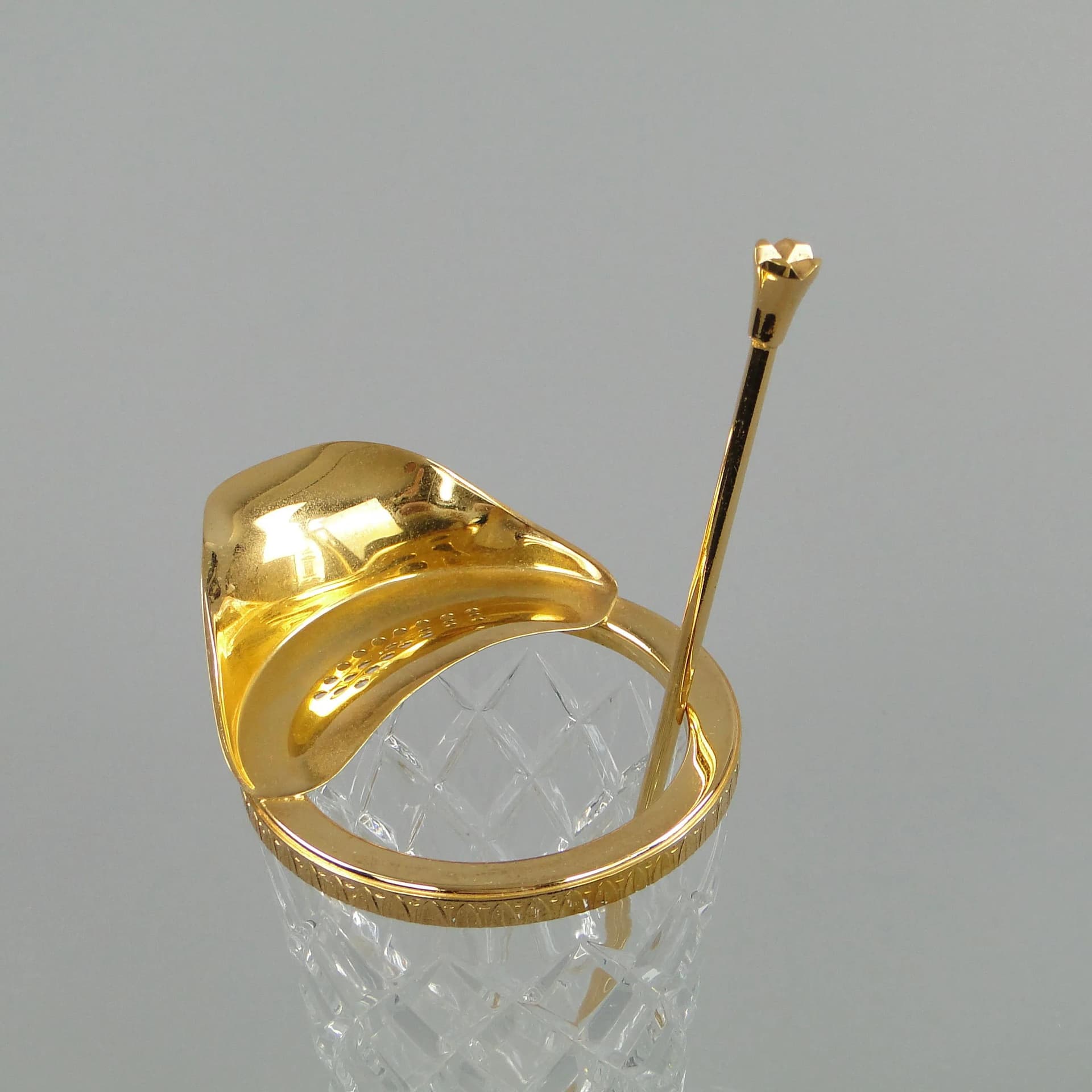 Cocktail shaker, transparent crystal, gilt metal, Germany, 1950s - 35952