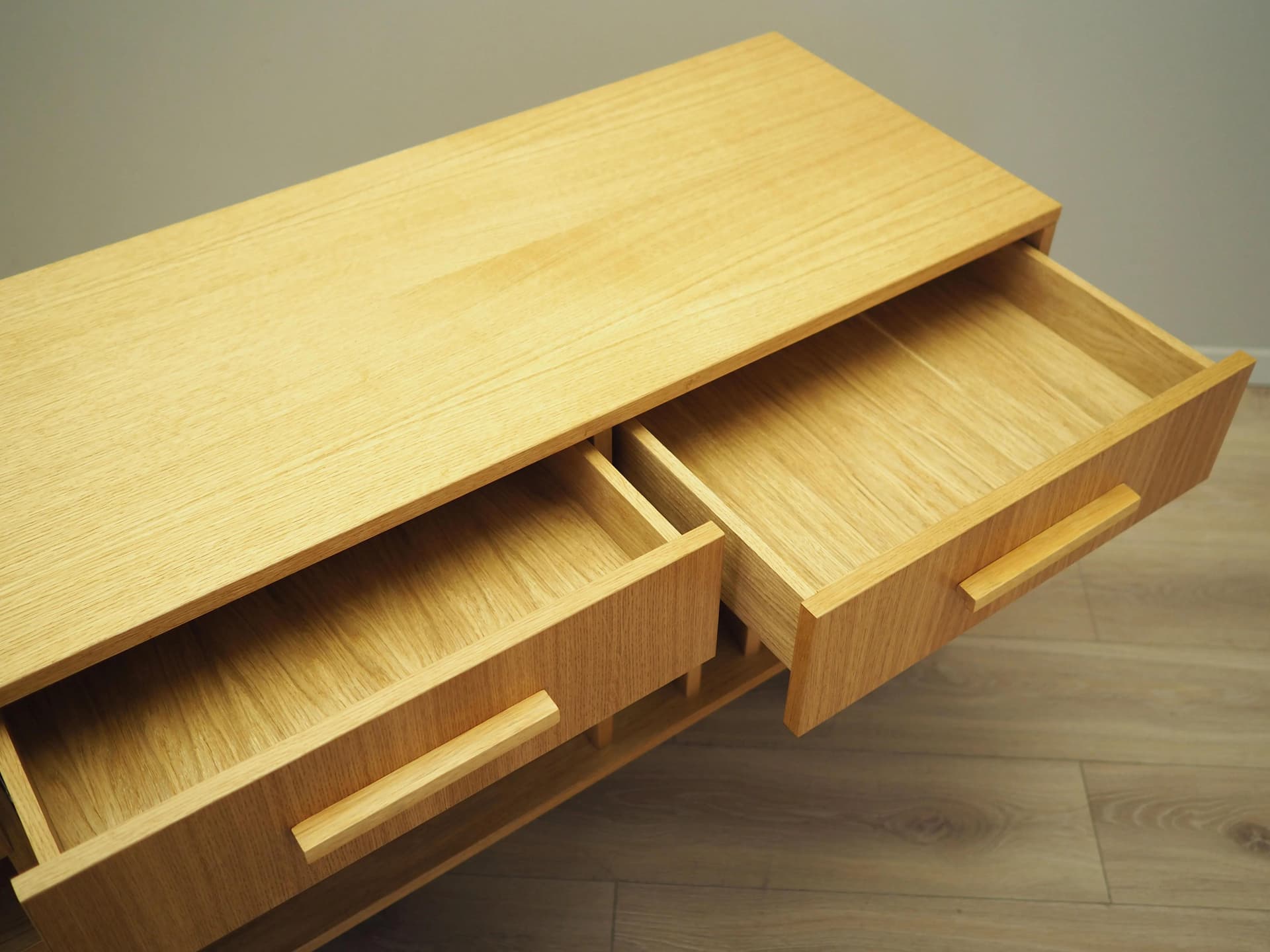 Sideboard skandynawski, dąb żółty, Polska, lata 60. - 35759