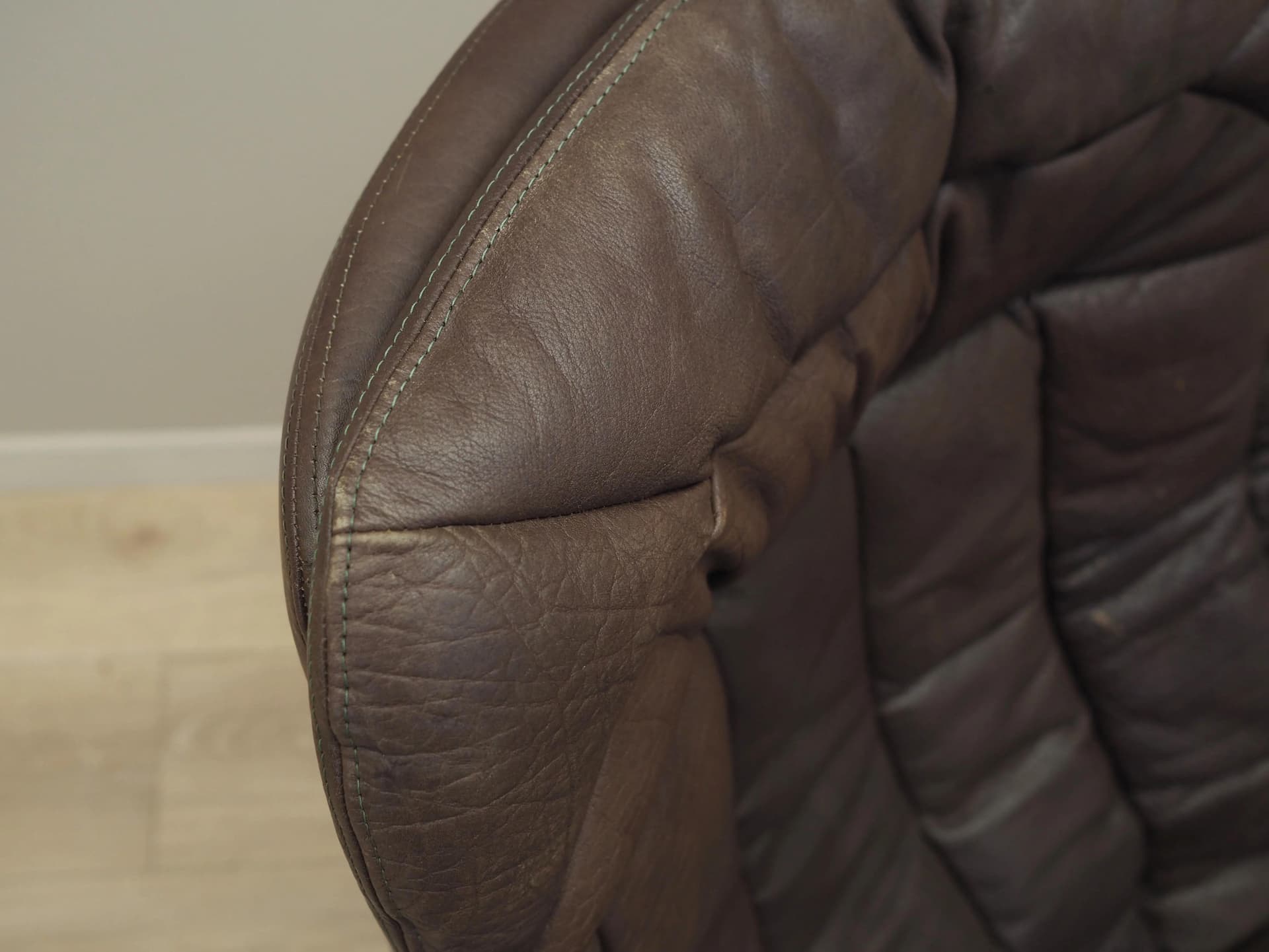 Swivel armchair, dark brown leather, by H.W. Klein, Bramin, Denmark, 1960s - 36039