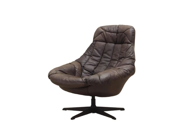 Swivel armchair, dark brown leather, by H.W. Klein, Bramin, Denmark, 1960s - DIMENSION