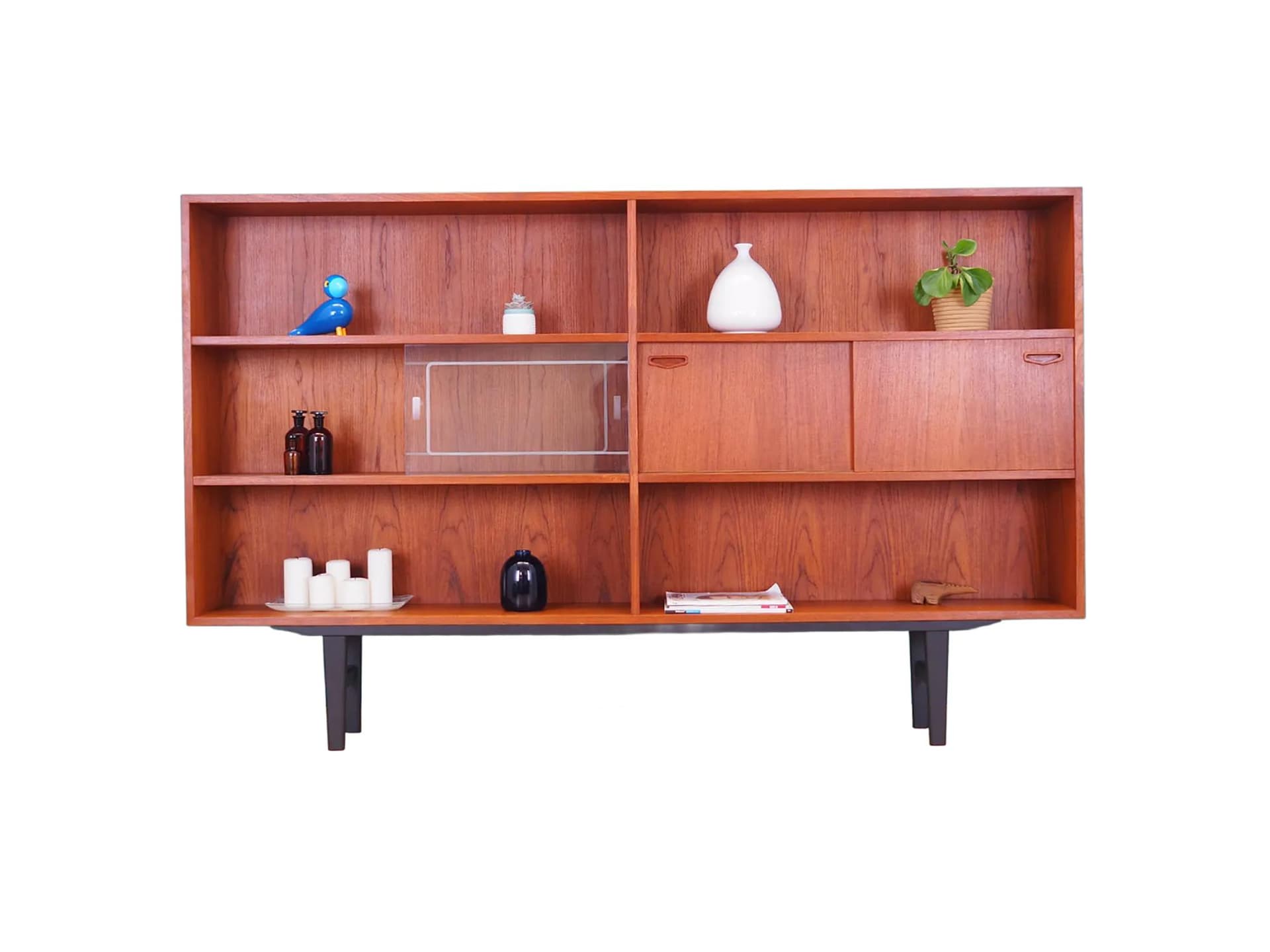 Bookcase, brown teak, Clausen & Søn, Denmark, 1970s