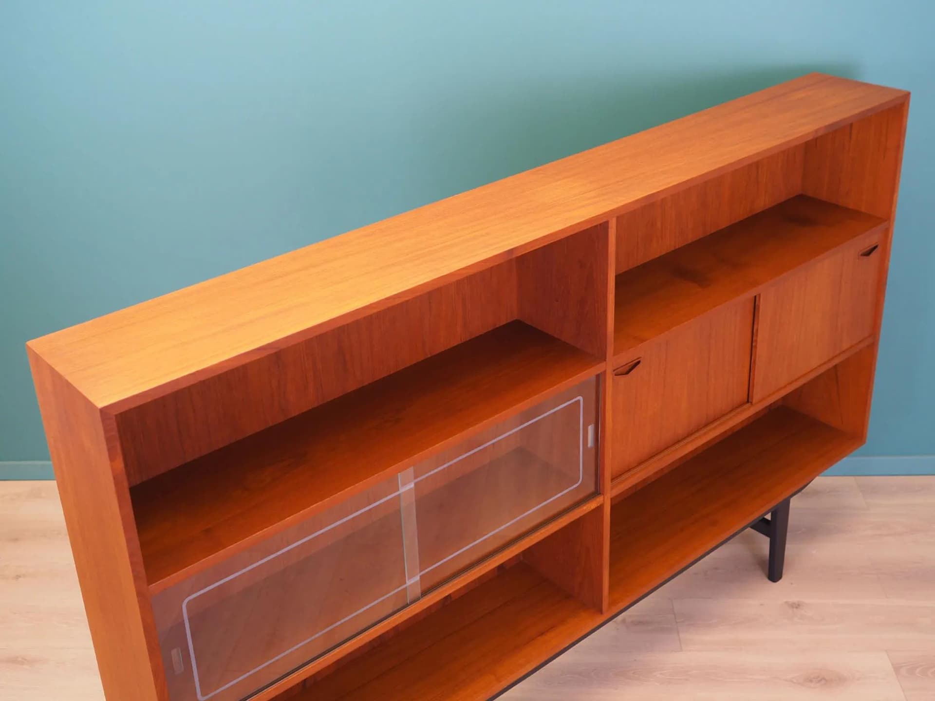 Bookcase, brown teak, Clausen & Søn, Denmark, 1970s - 36027