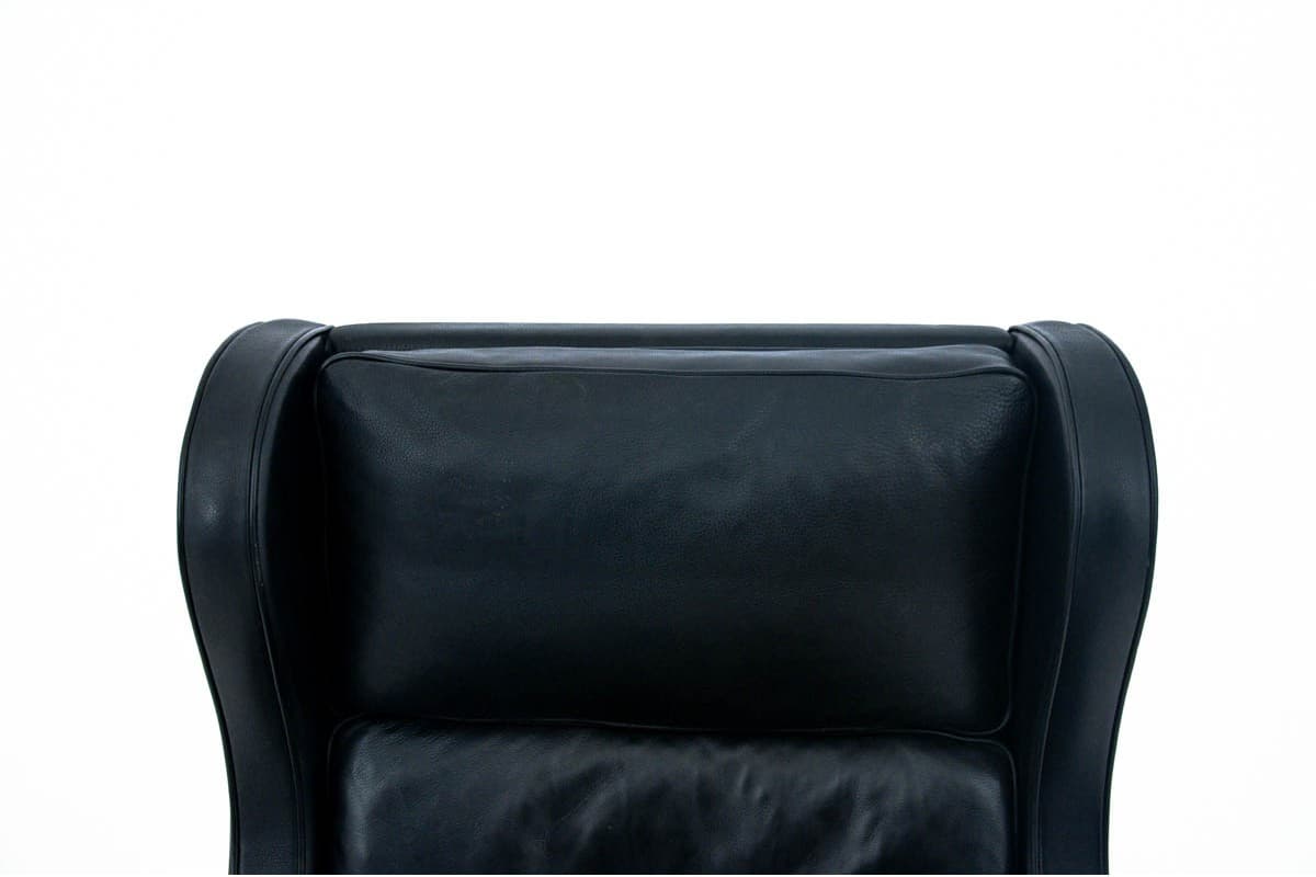 Czarny fotel Easy Chair, proj. B. Mogensen, Dania, lata 60. - 46135