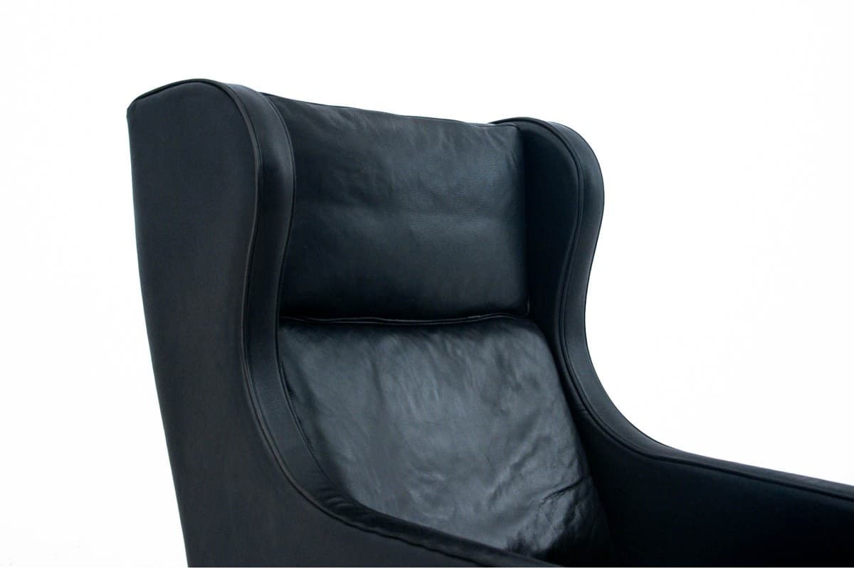 Czarny fotel Easy Chair, proj. B. Mogensen, Dania, lata 60. - 46131