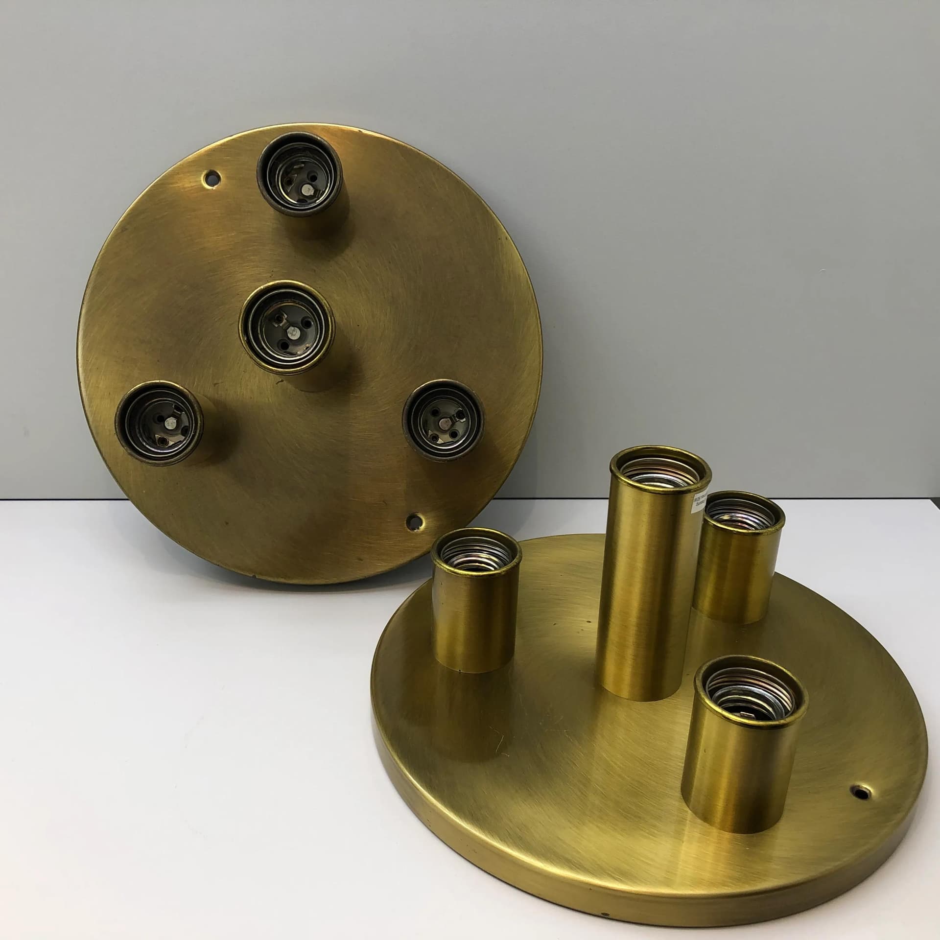 Pair of plafonds, golden brass, TZ Schmitz Leuchten, Germany, 1970s. - 36066