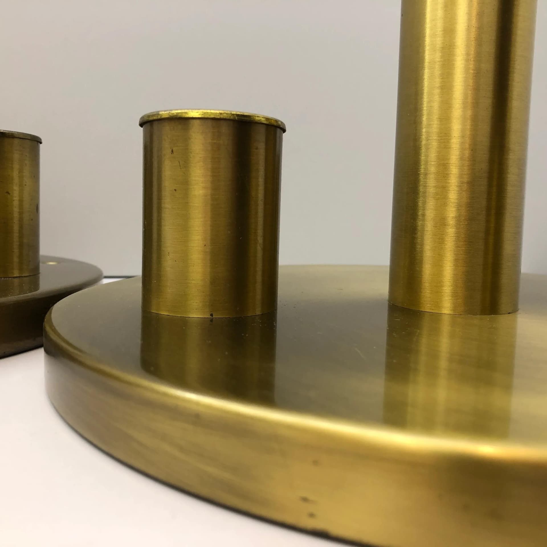 Pair of plafonds, golden brass, TZ Schmitz Leuchten, Germany, 1970s. - 36072