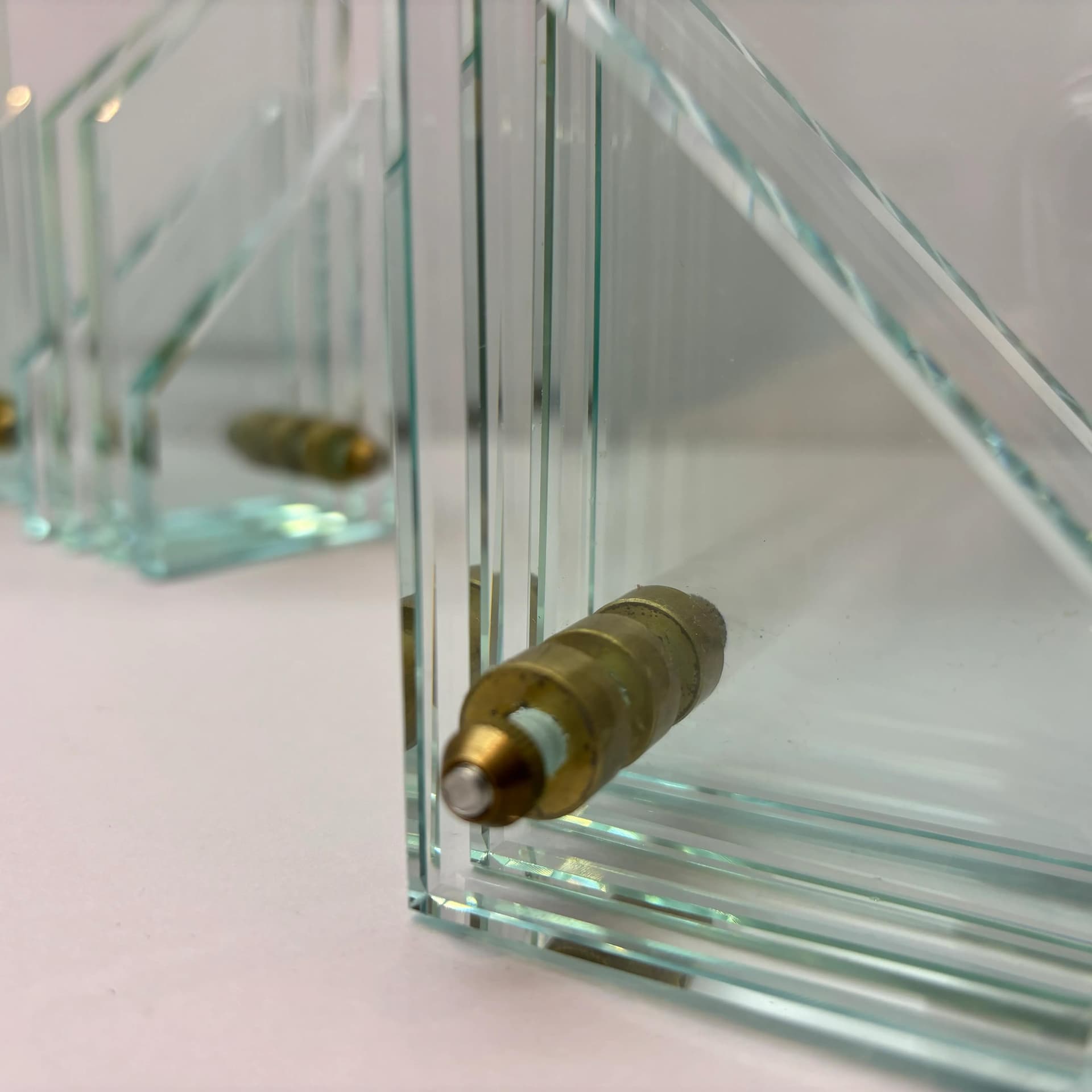 Pair of wall sconces Art Deco, golden brass, Baulmann Leuchten, Germany, 1990s. - 36046