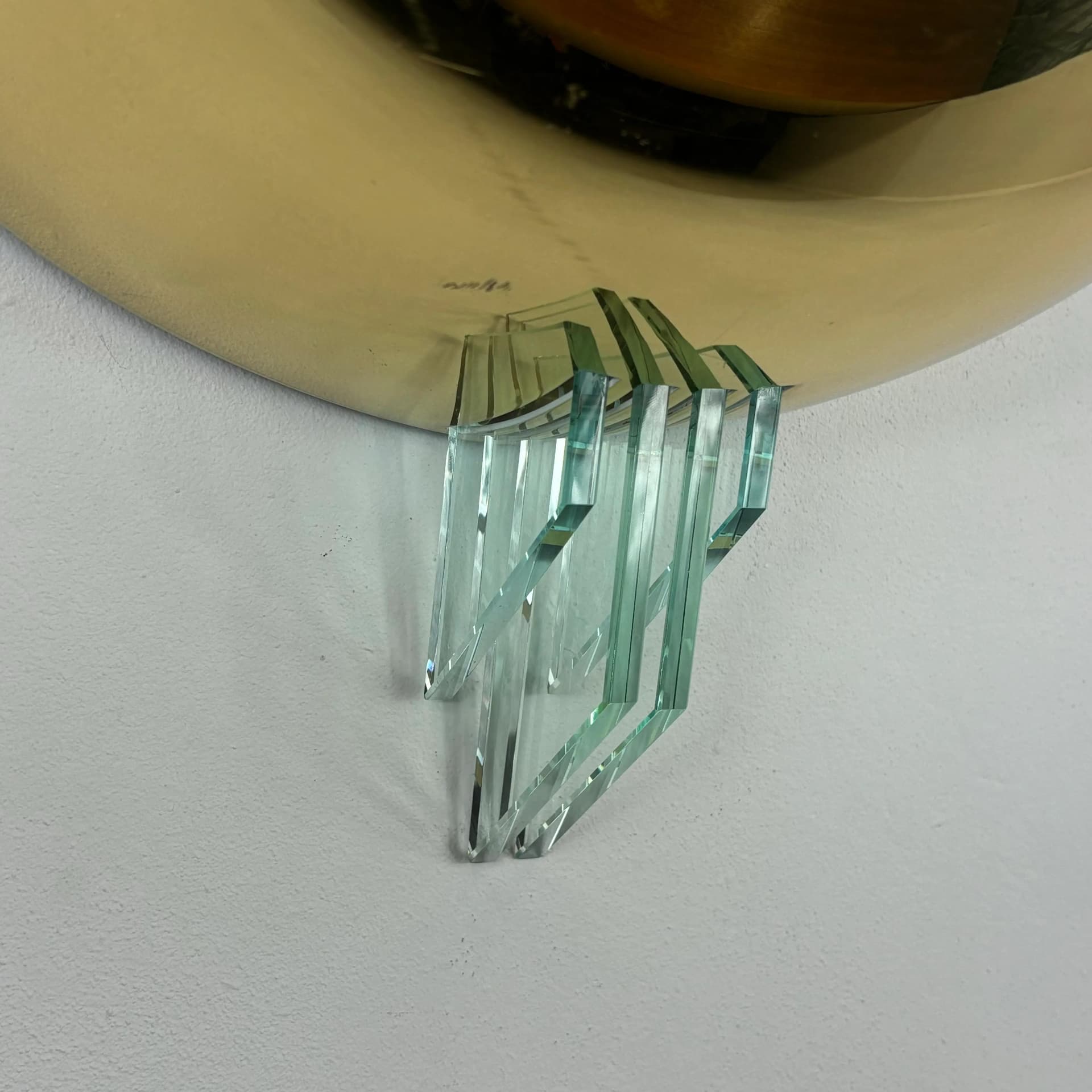 Pair of wall sconces Art Deco, golden brass, Baulmann Leuchten, Germany, 1990s. - 36045