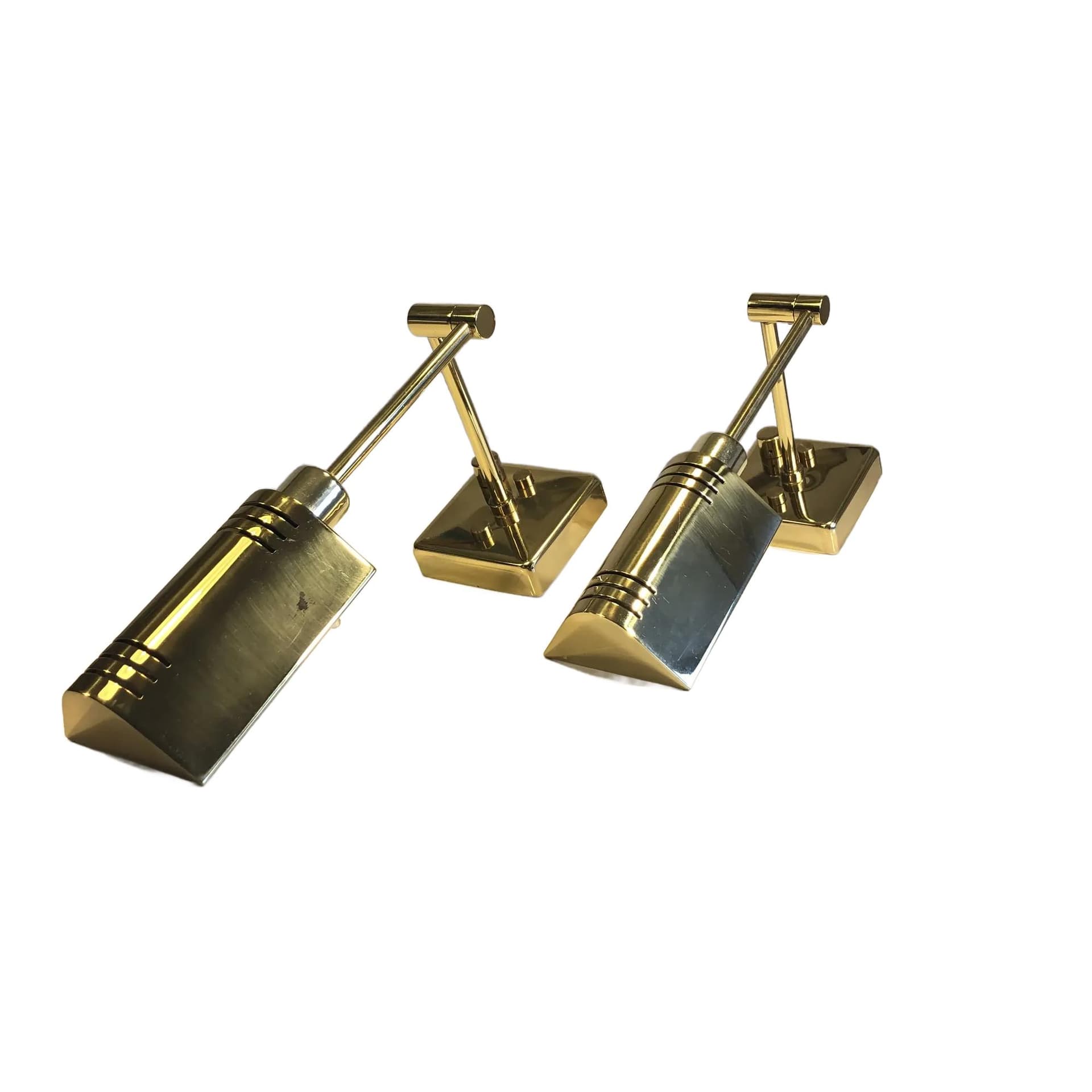Brass Modernist Wall Sconces, Holtkötter, Germany, 1980s