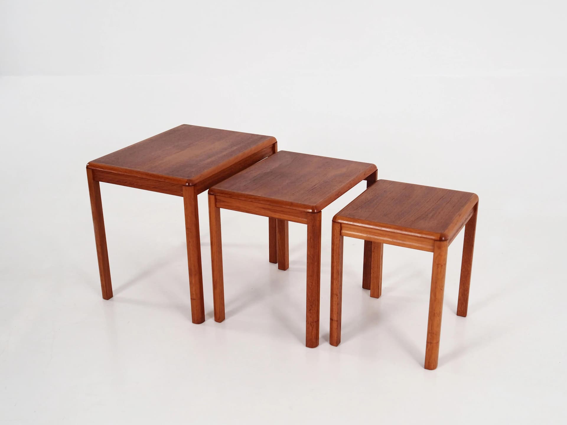 Set of three side tables, teak brown, Denmark, 1970s - 36195