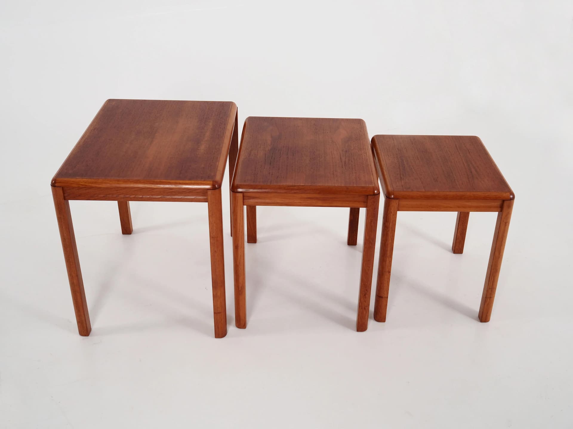 Set of three side tables, teak brown, Denmark, 1970s - 36196