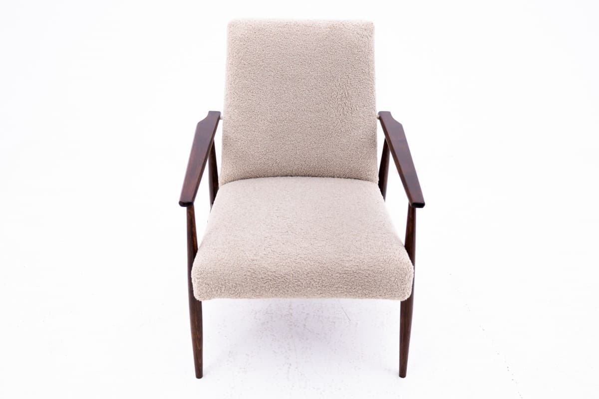 Beżowy fotel model 300-190, proj. H. Lis, Polska, lata 60. - 46152