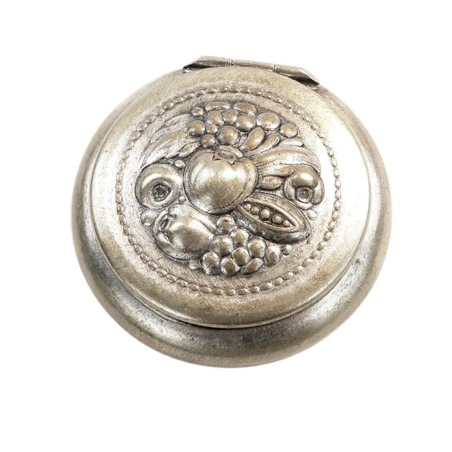 Tabakiera Art Nouveau, srebrny mosiądz, Austria, lata 20. - WYMIARY