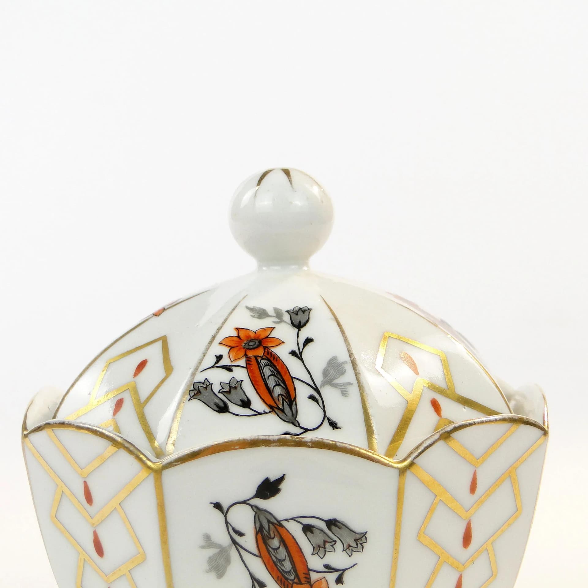 Bomboniera Art déco, biała porcelana, Mathes & Ebel, Saksonia, Niemcy, lata 30. - 36359