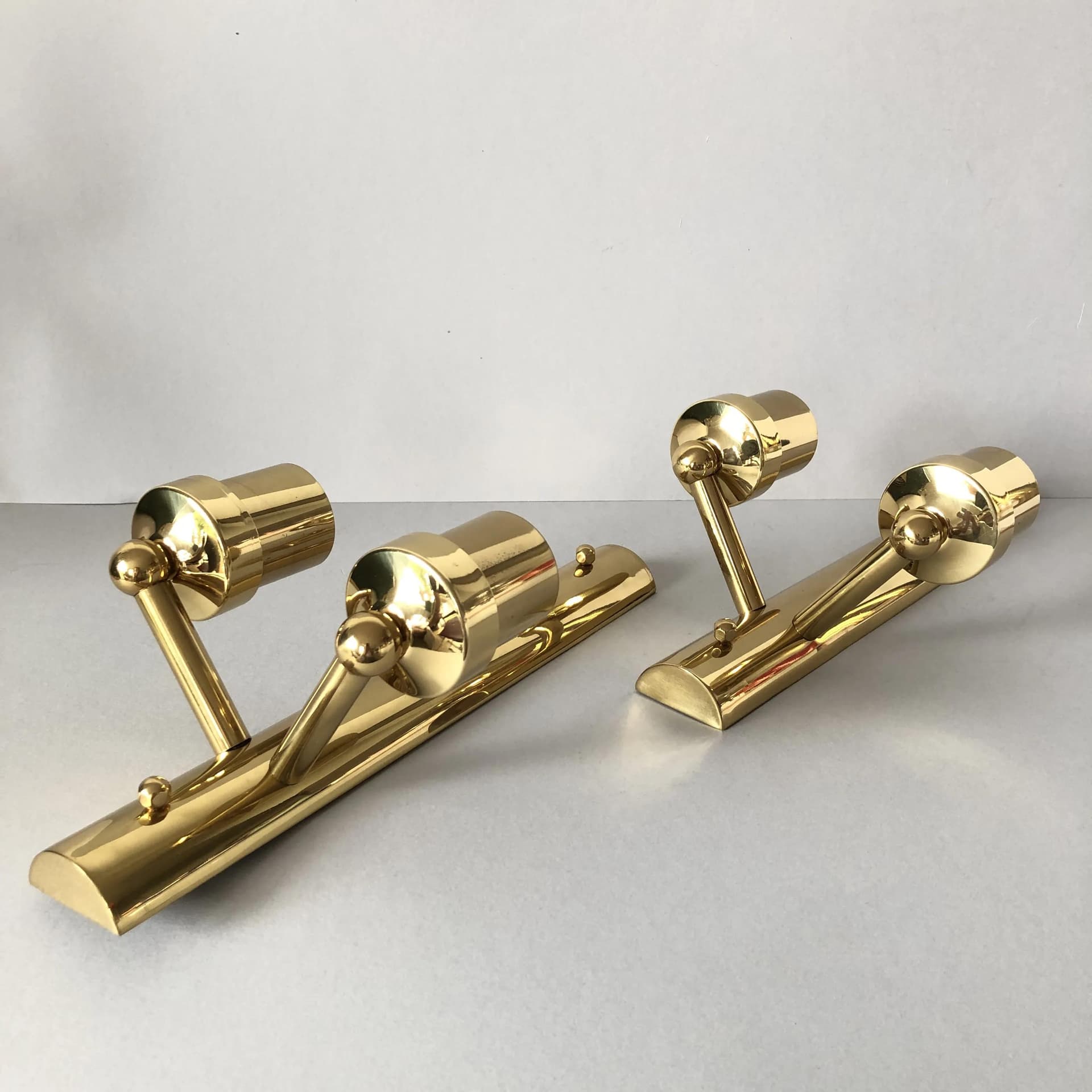 Para kinkietów, złocony mosiądz, Leitner Leuchten, Niemcy, lata 70. - 36247