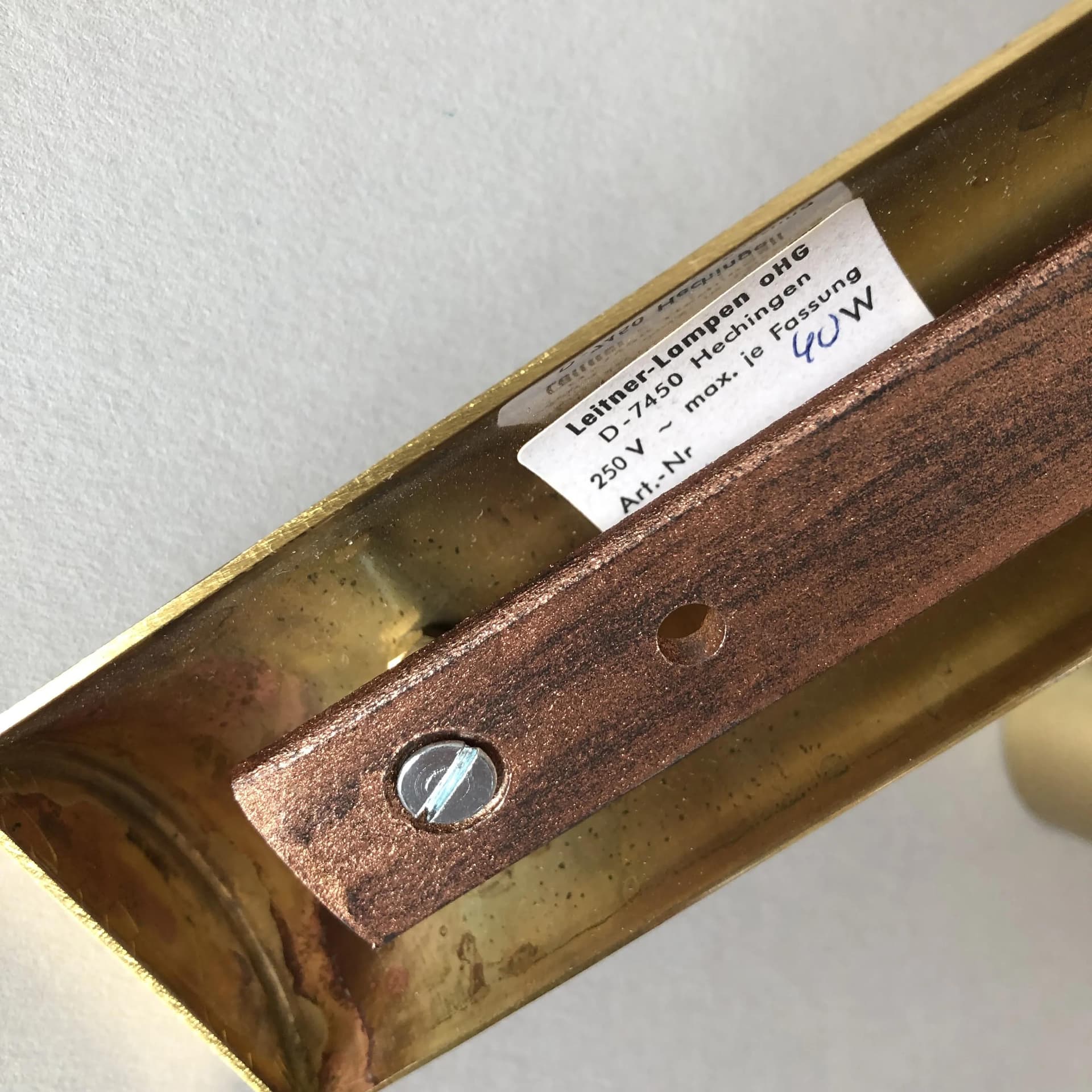 Para kinkietów, złocony mosiądz, Leitner Leuchten, Niemcy, lata 70. - 36248