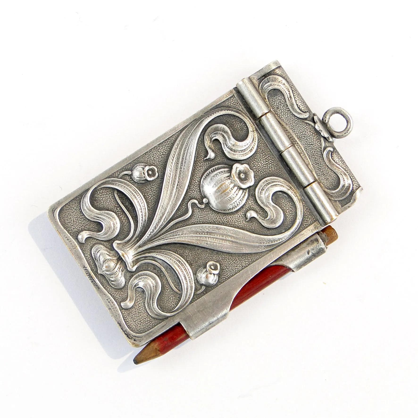 Silvery Art Nouveau Dance Card with Poppy Motifs, Poland, 1900s - 36334