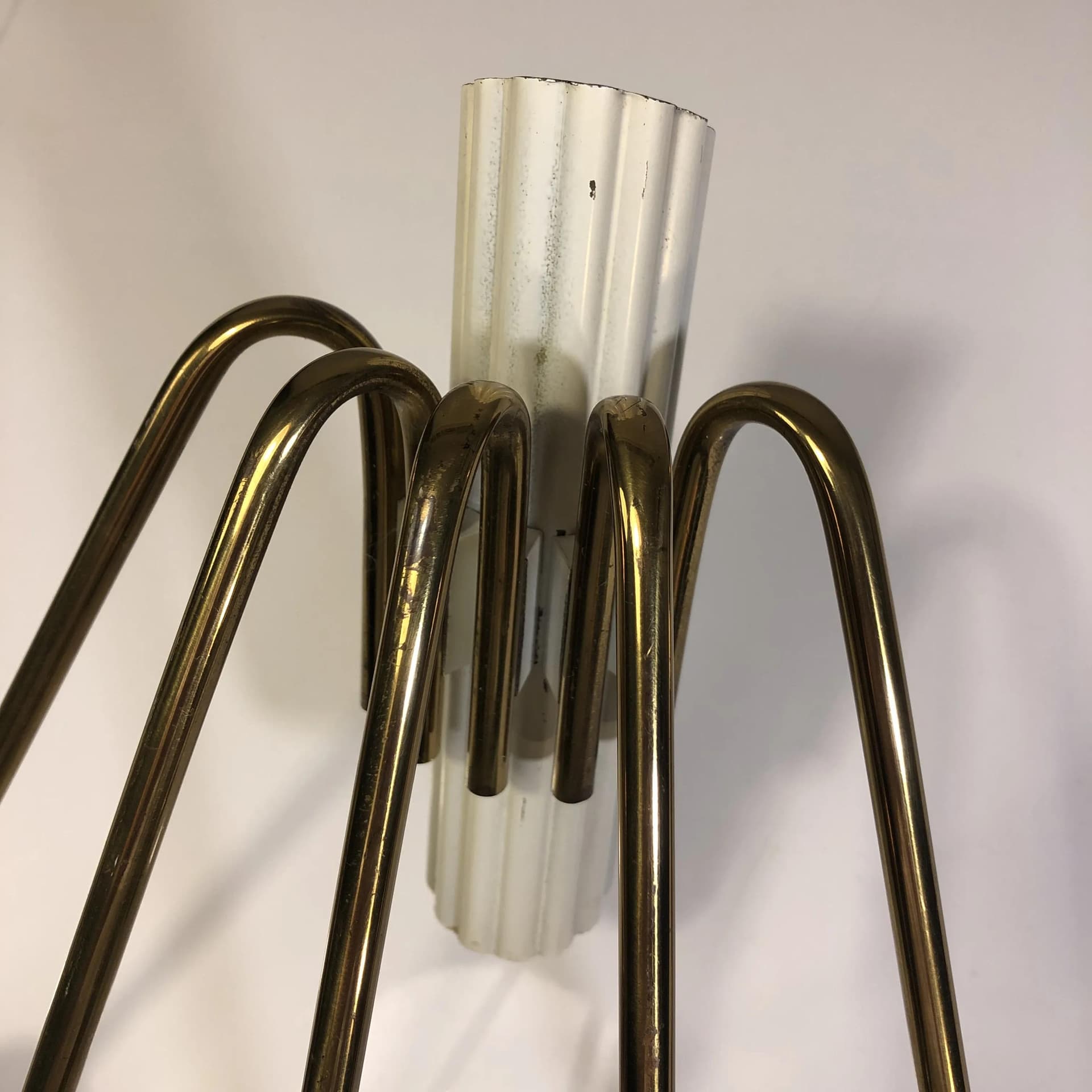 Wall sconce Stilnovo, golden brass, transparent glass, Germany, 1960s. - 36455