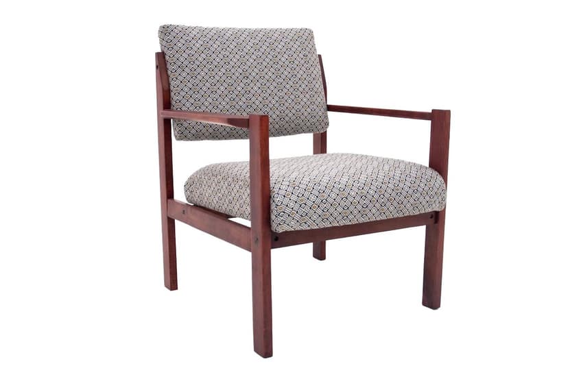 Brązowy fotel minimalistyczny, Polska, lata 60.