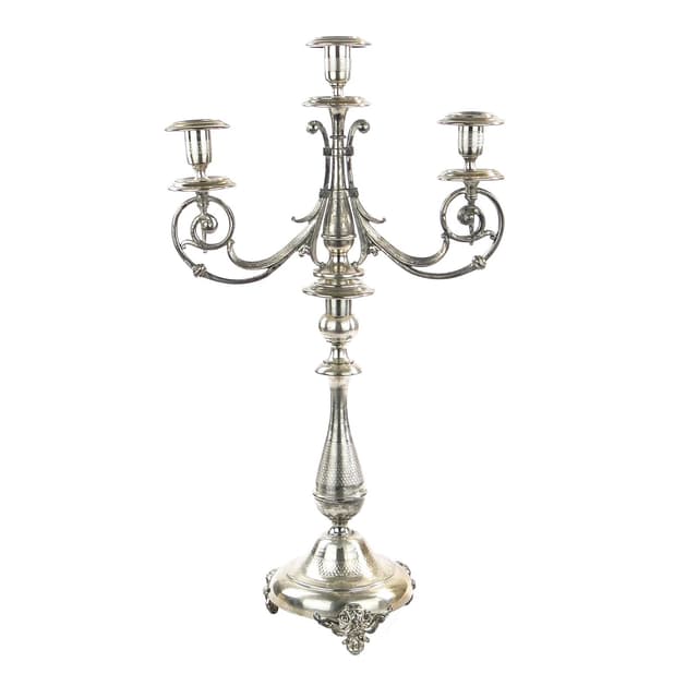 Neoclassical Candelabrum, Silver Metal, WMF, Germany, 19th c. - DIMENSION