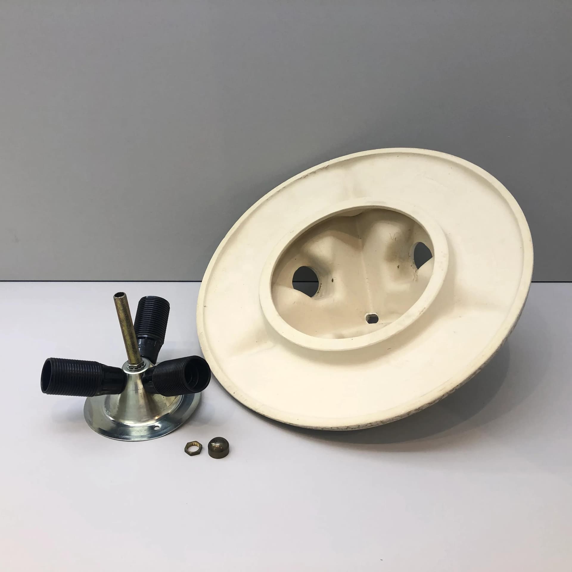 Kinkiet PAN, ceramika ivory white, Niemcy, lata 70. - 36666