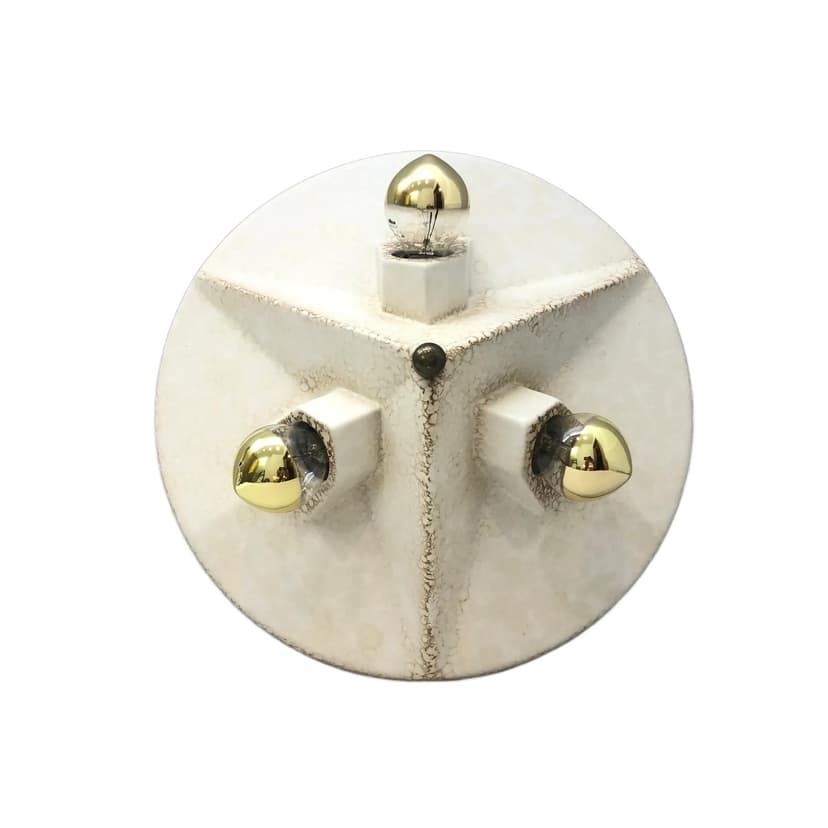 Wall sconce PAN, ivory white ceramics, Germany, 1970s.