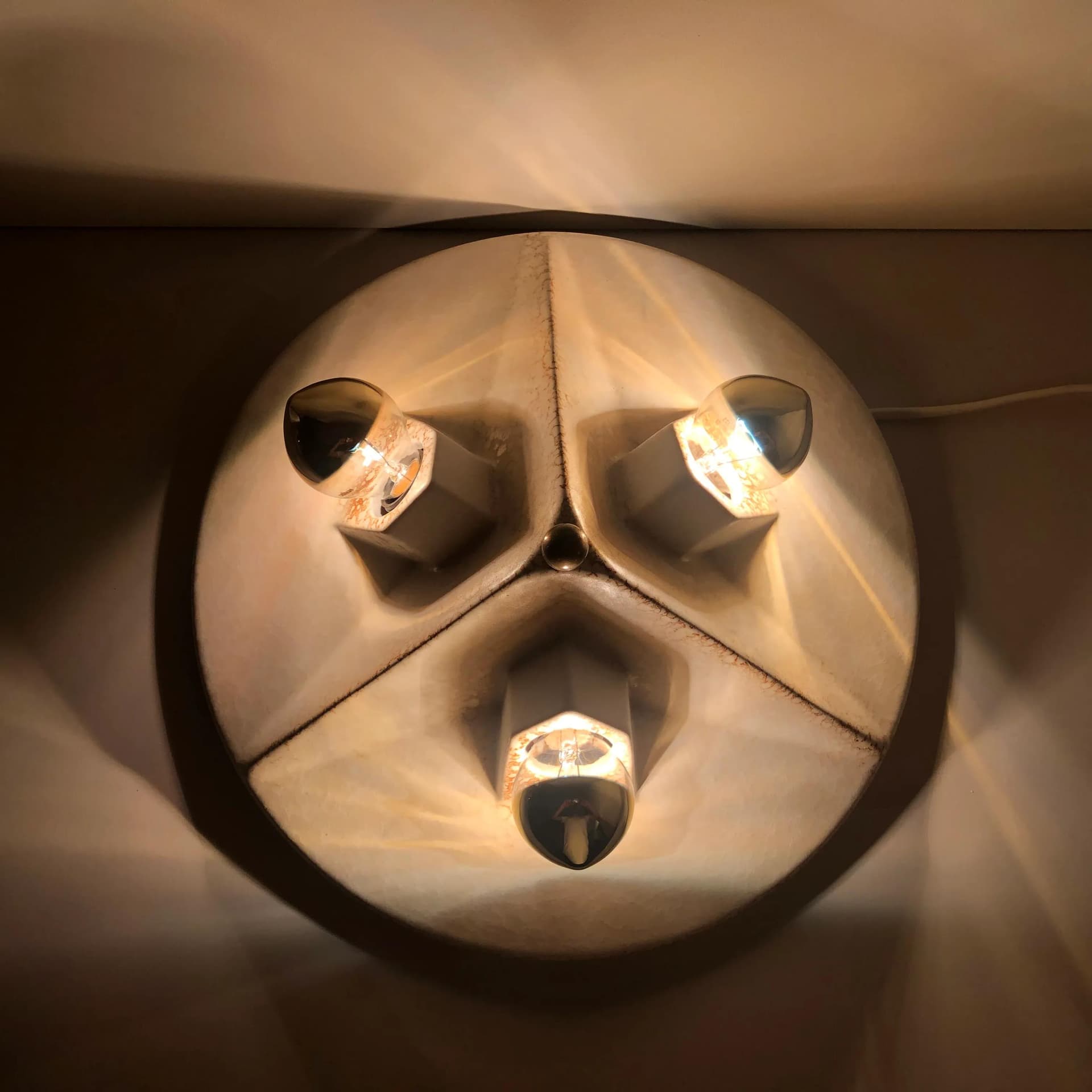 Kinkiet PAN, ceramika ivory white, Niemcy, lata 70. - 36658