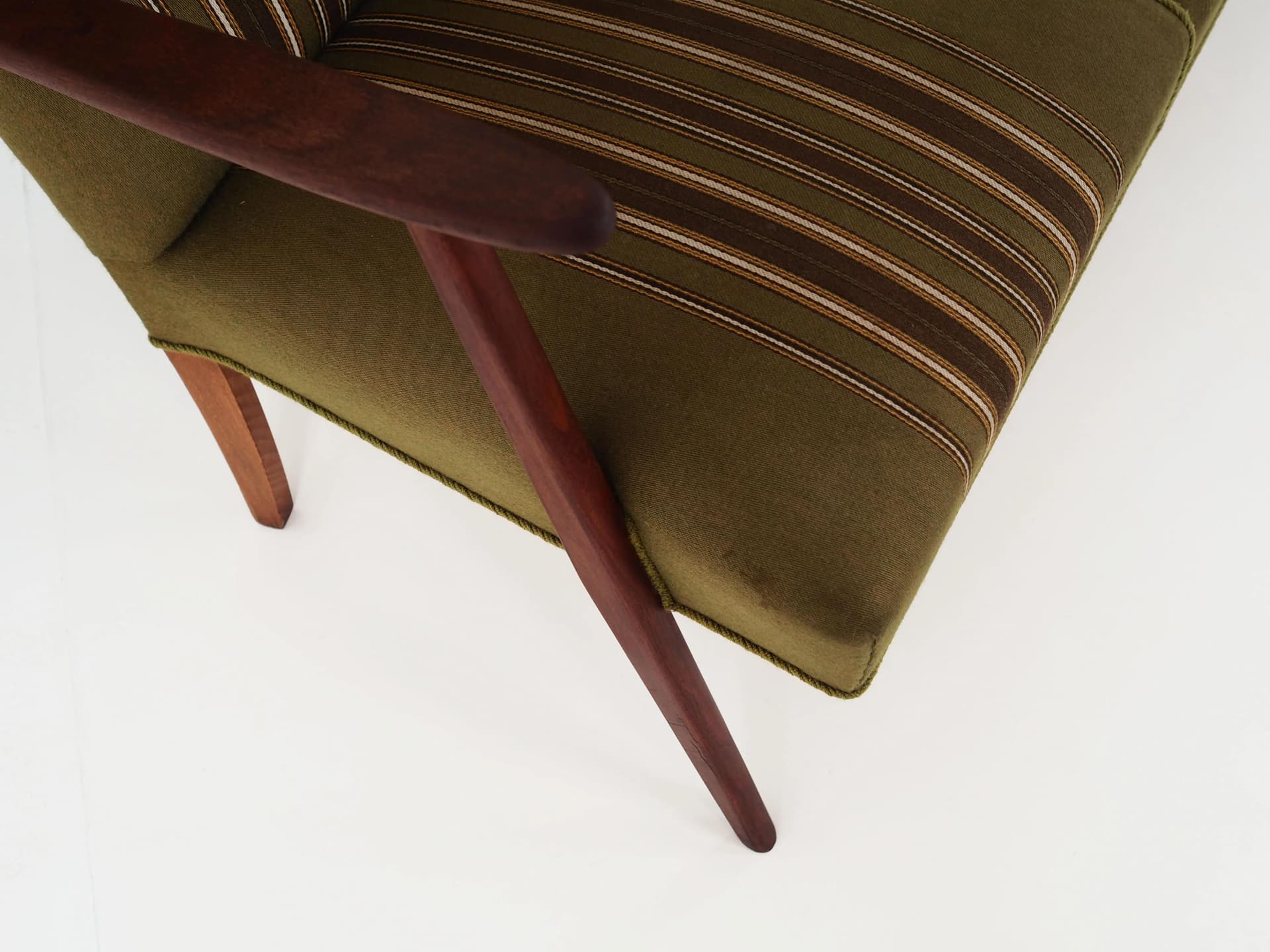 Sofa, oliwkowa, teak, Dania, lata 60. - 36557