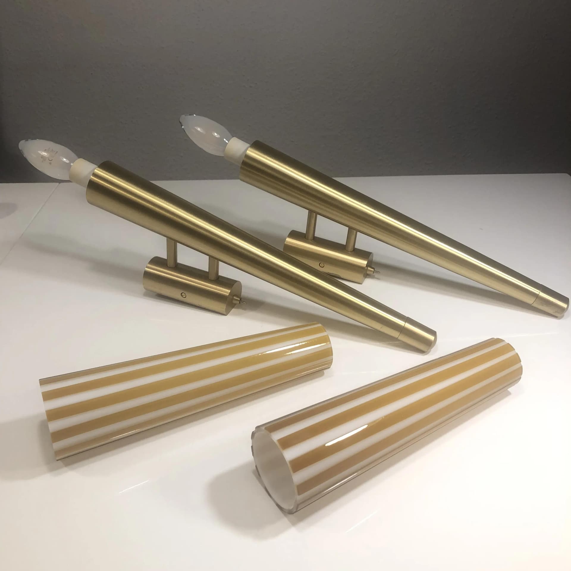 Para kinkietów, złoty, mosiądz, Niemcy, lata 80. - 36653