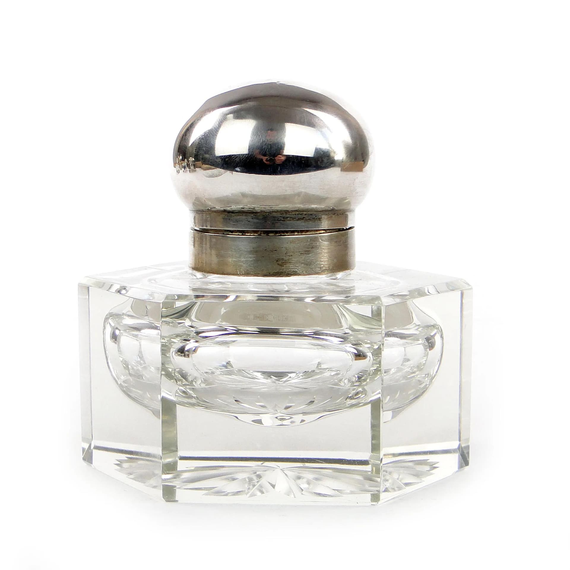 Crystal inkwell, silver, Germany, 19th c. - 36682