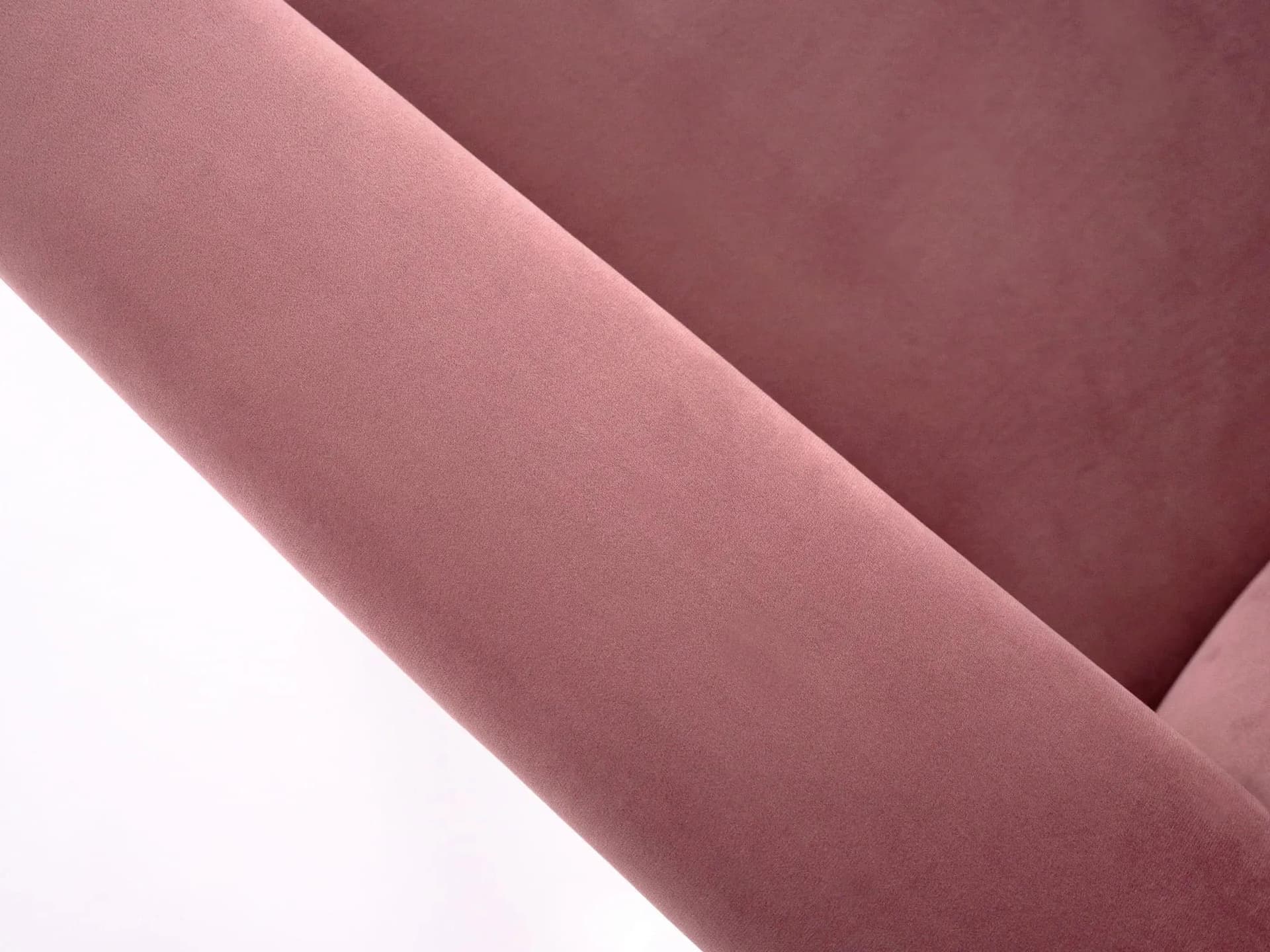 Sofa Mandal, velvet różowy, drewno jasne, Polska, lata 90. - 36746