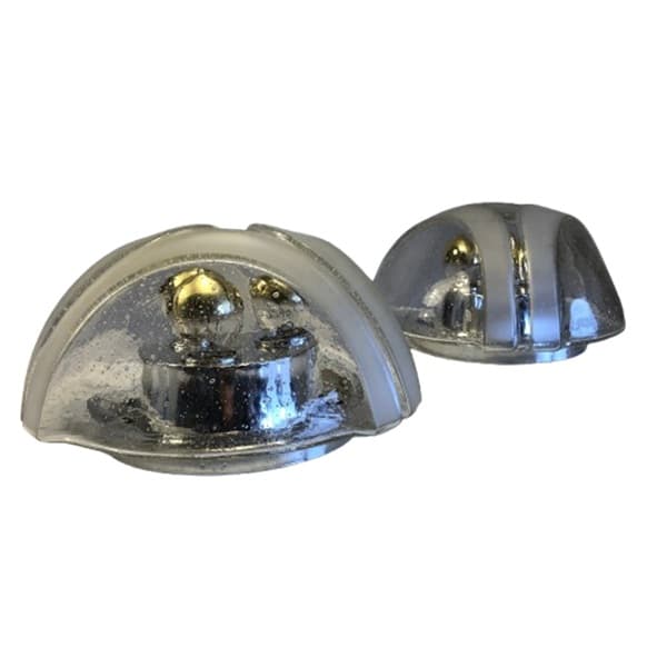 Set of wall sconces, bubble glass golden, Höffmeister-Leuchten, Germany, 1980s.