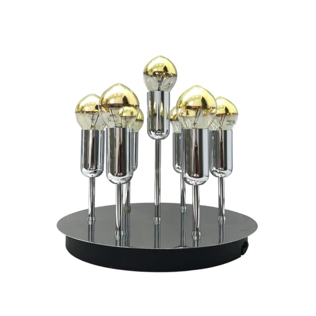 Chromowany plafon space age, Cosack Leuchten, Niemcy, lata 70. - WYMIARY