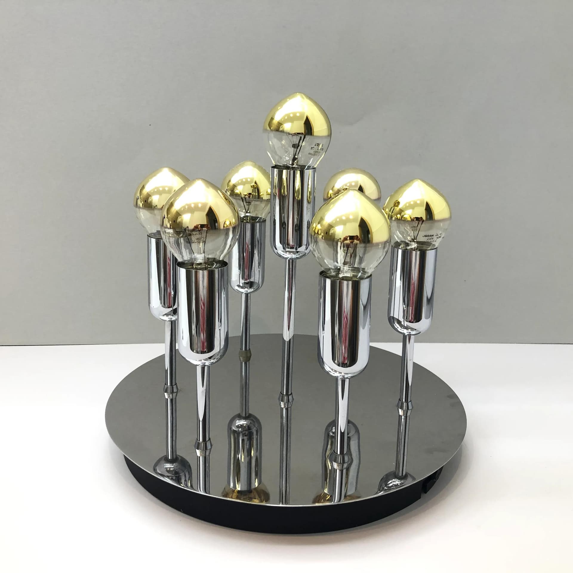 Chromowany plafon space age, Cosack Leuchten, Niemcy, lata 70. - 36807