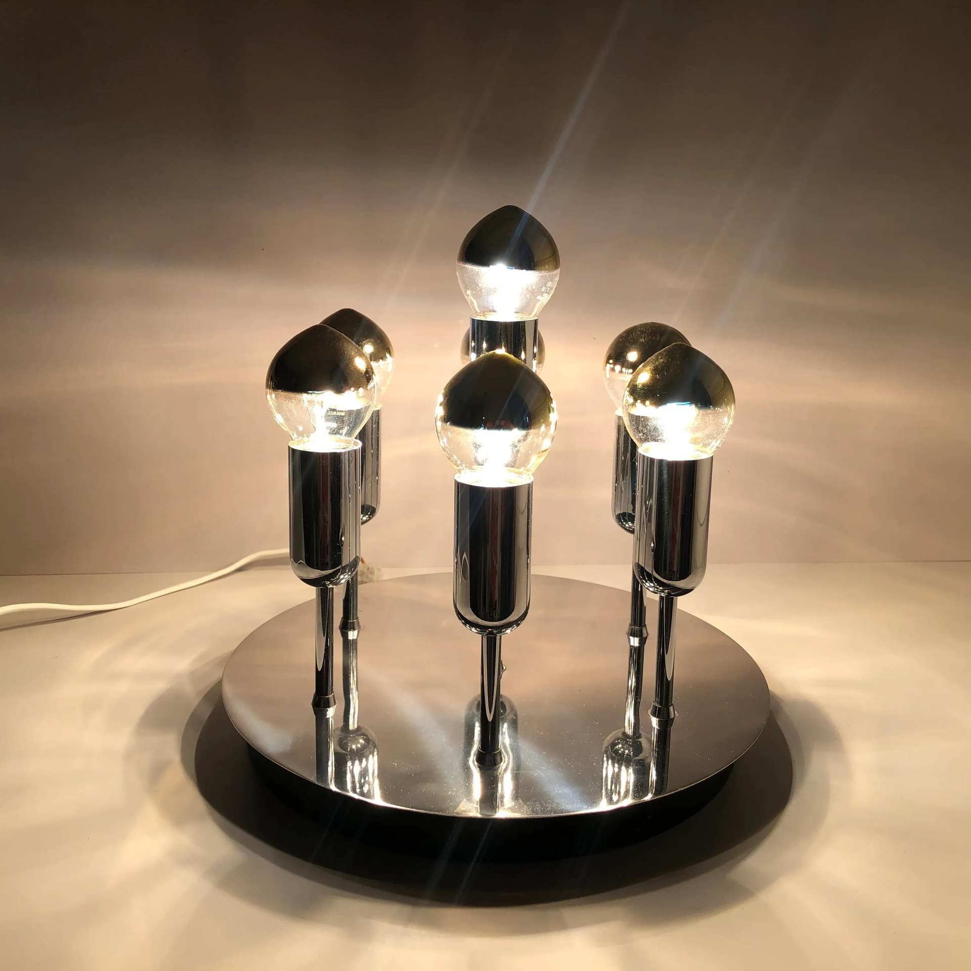 Chromowany plafon space age, Cosack Leuchten, Niemcy, lata 70. - 36805