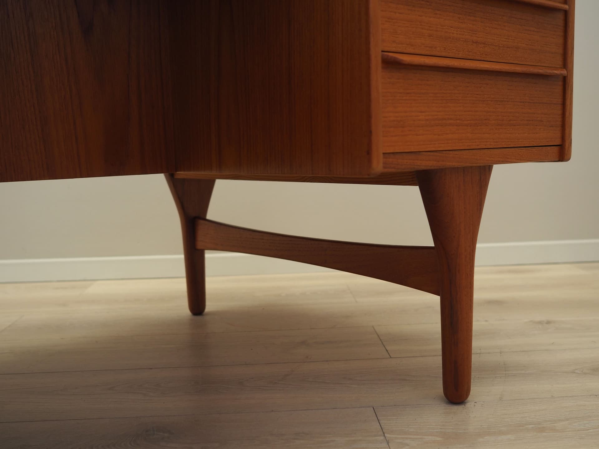 Desk, brown teak, by V. Mortensen, Denmark, 1960s. - 57618