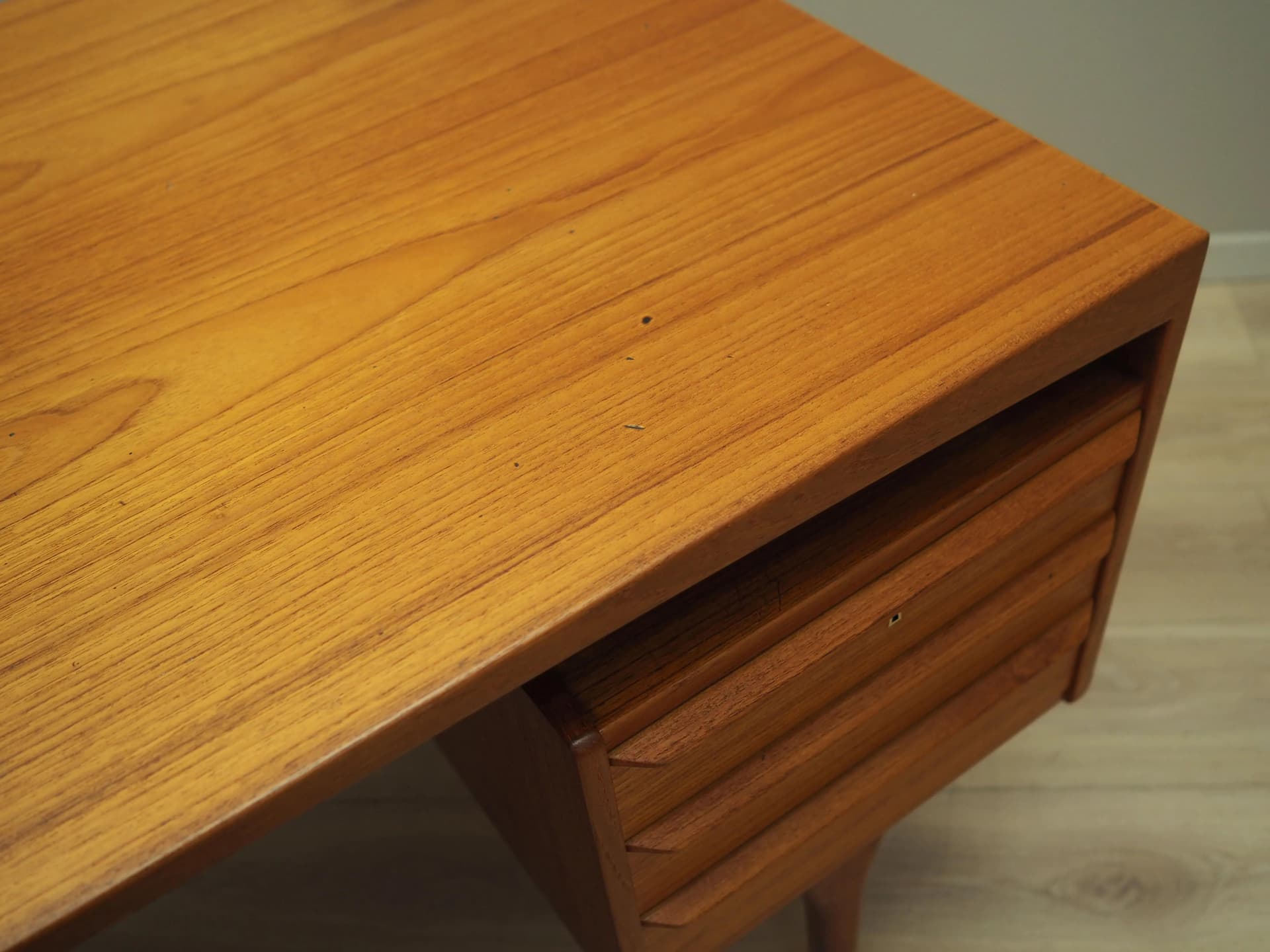 Desk, brown teak, by V. Mortensen, Denmark, 1960s. - 37011