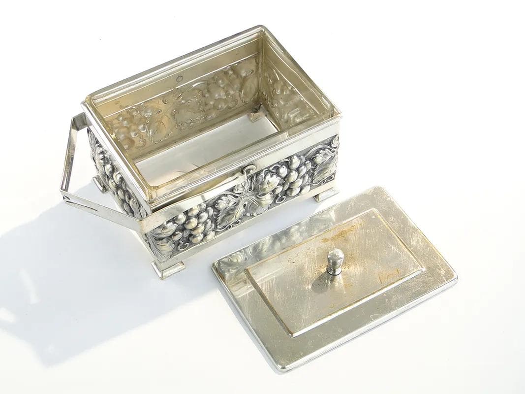 Fruit container, silver, crystal, Germany, 1920s. - 36866