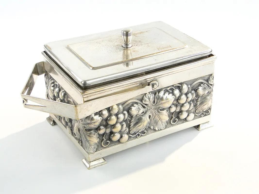 Fruit container, silver, crystal, Germany, 1920s. - 36865