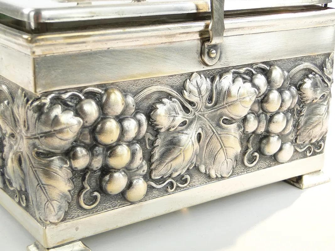 Fruit container, silver, crystal, Germany, 1920s. - 36860