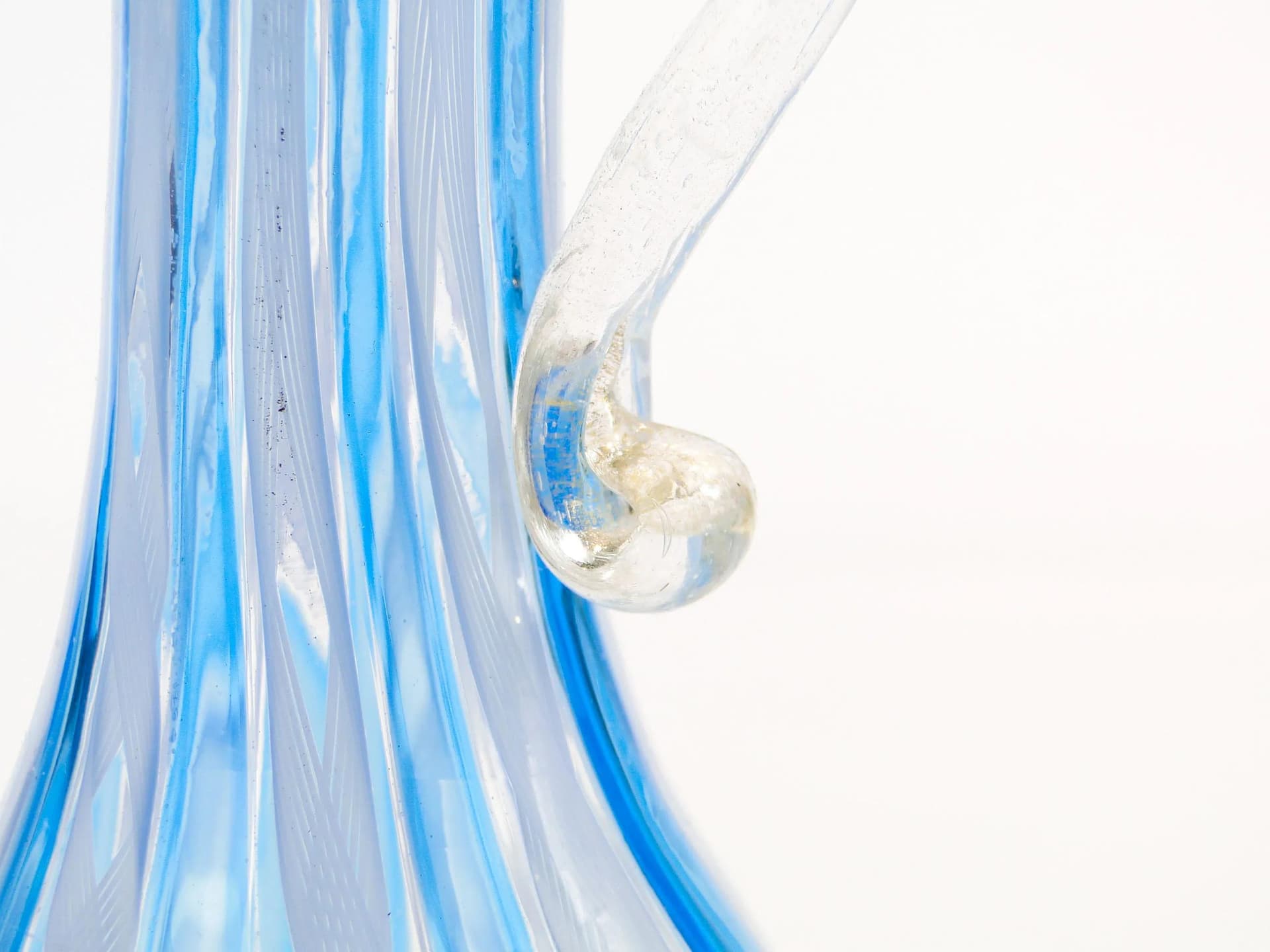 Karafka millefiori, szkło turkusowe, proj. F. Bianconi, Venini, Włochy, lata 50. - 36855