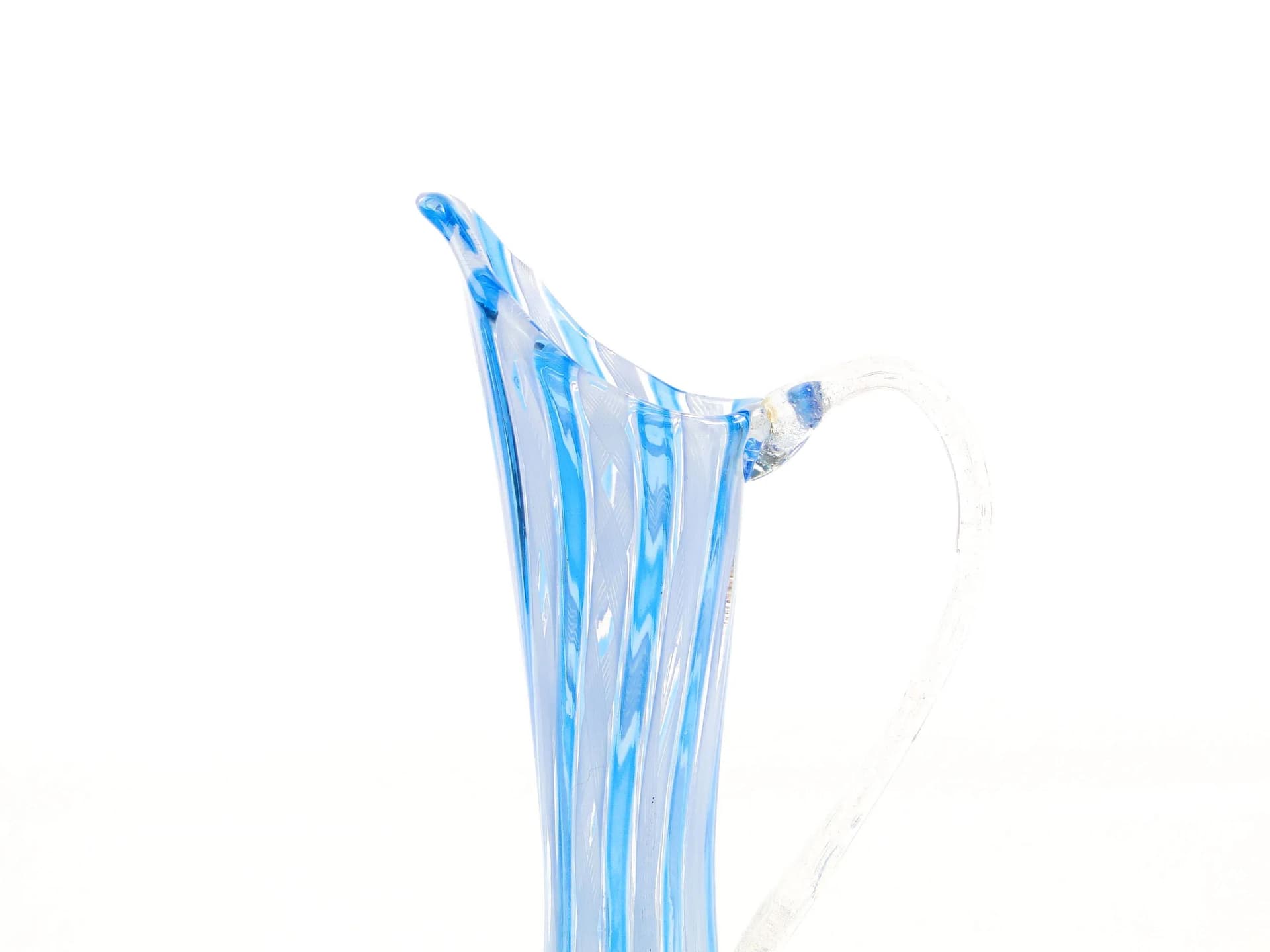 Karafka millefiori, szkło turkusowe, proj. F. Bianconi, Venini, Włochy, lata 50. - 36850