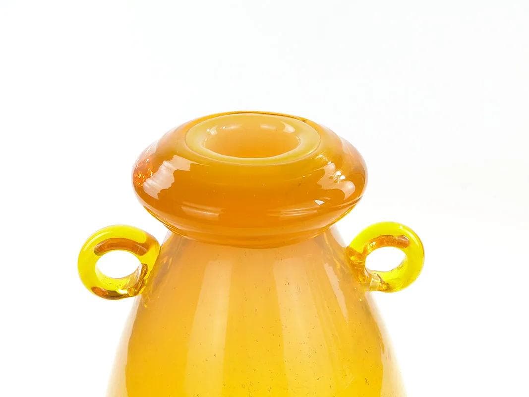 Butla, żółty, szkło, proj. Z. Horbowy, Polska, lata 70. - 36835