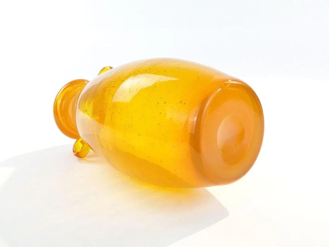 Butla, żółty, szkło, proj. Z. Horbowy, Polska, lata 70. - 36838