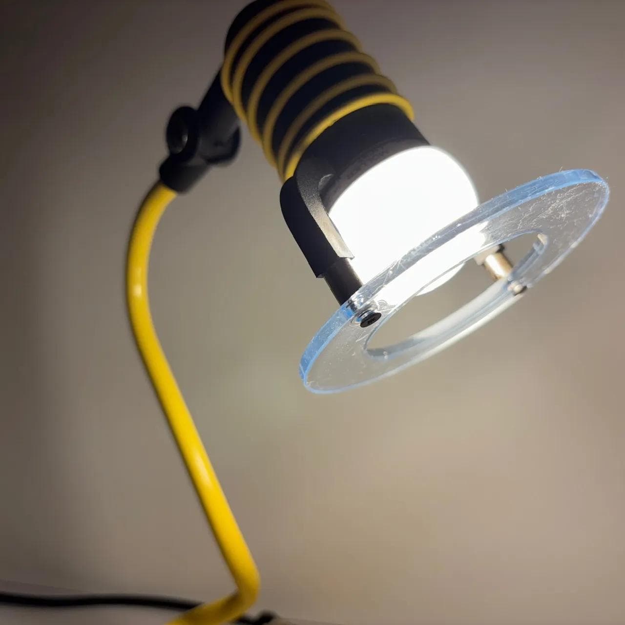 Postmodernist Desk Lamp, yellow, metal, plastic, plexiglass, Germany, 1980s - 37038