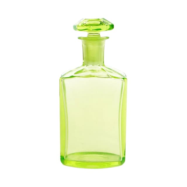 Karafka, szkło uranowe turkusowe, Austria, lata 90. XIX w. - WYMIARY