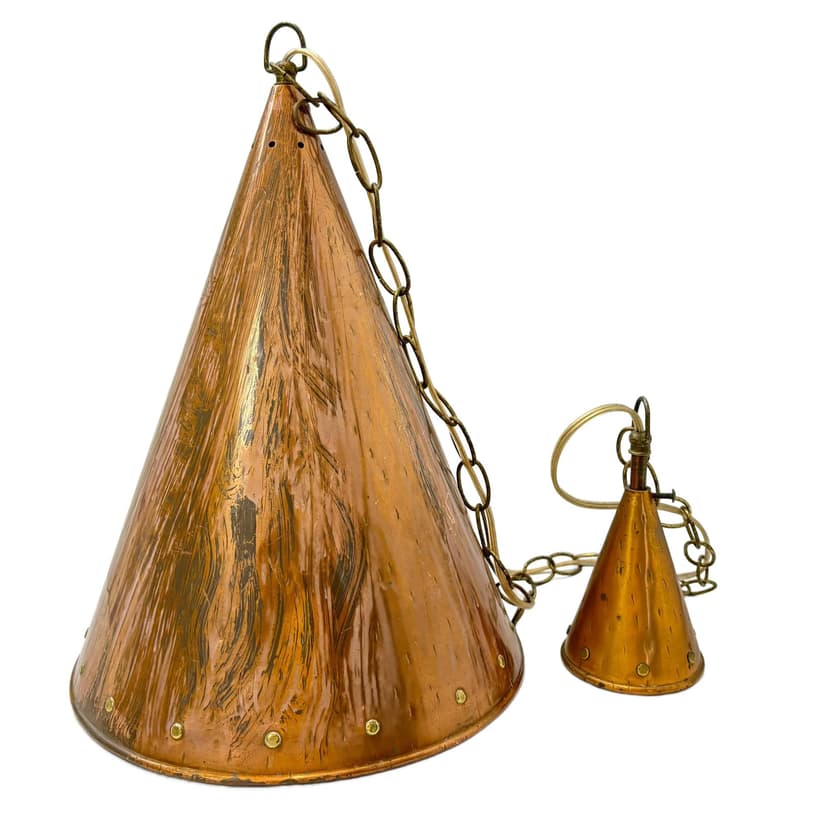 Lampa wisząca, miedź, E. S. HORN AALESTRUP, Dania, lata 60.