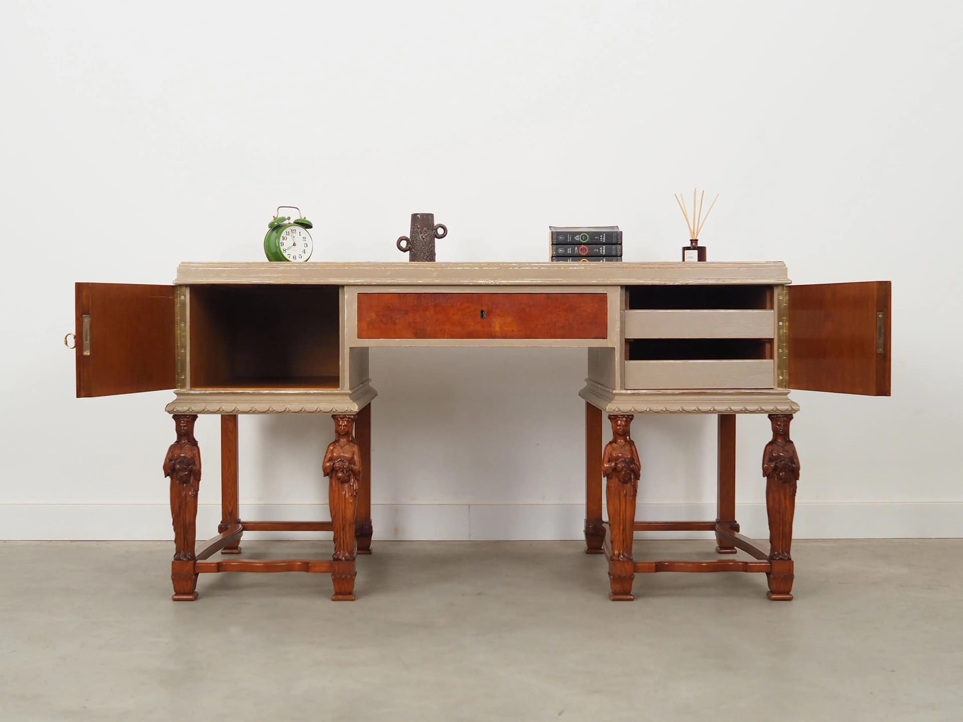 Biurko, Neo-Baroque, dąb beżowy, Dania, lata 50. - 37112